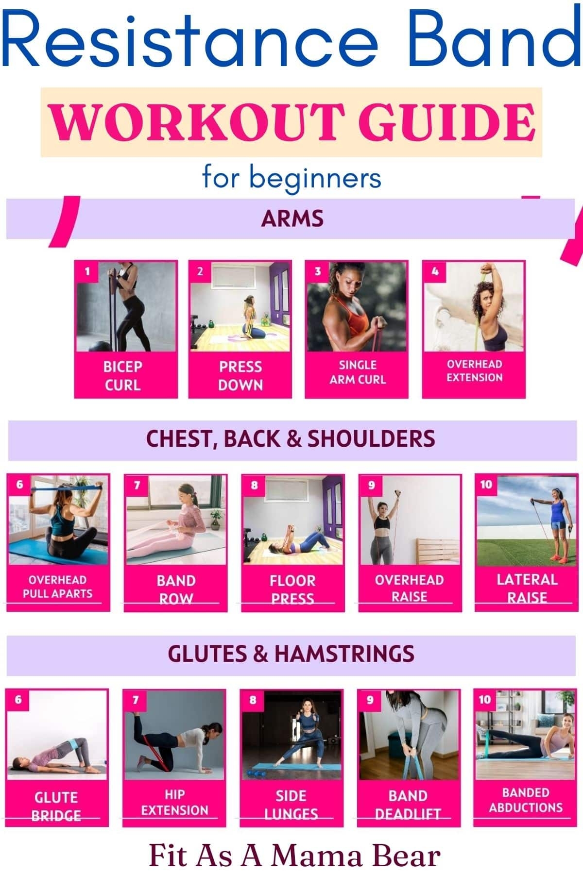 Workout Chart Exercise Elastic Bands Workout Training Exercises With Resistance Bands