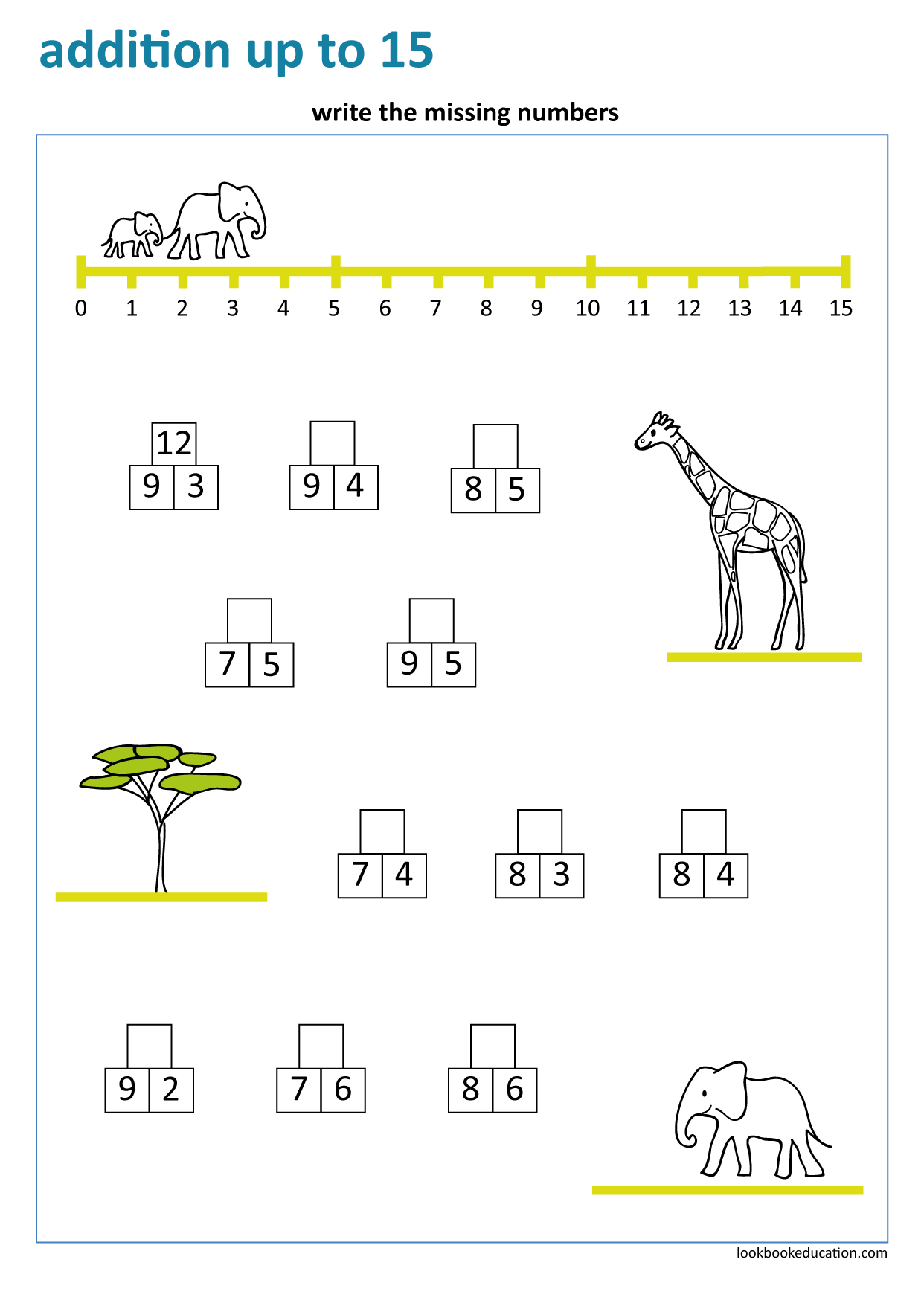 Worksheet Addition Up To 15 Lookbook Education