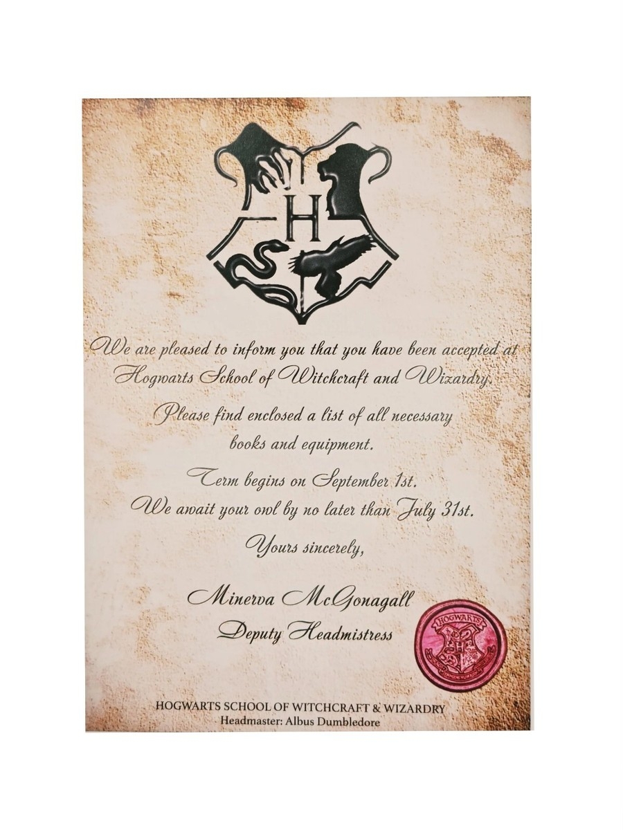 X100 Harry Potter Hogwarts Acceptance Letter Double sided High Quality EBay