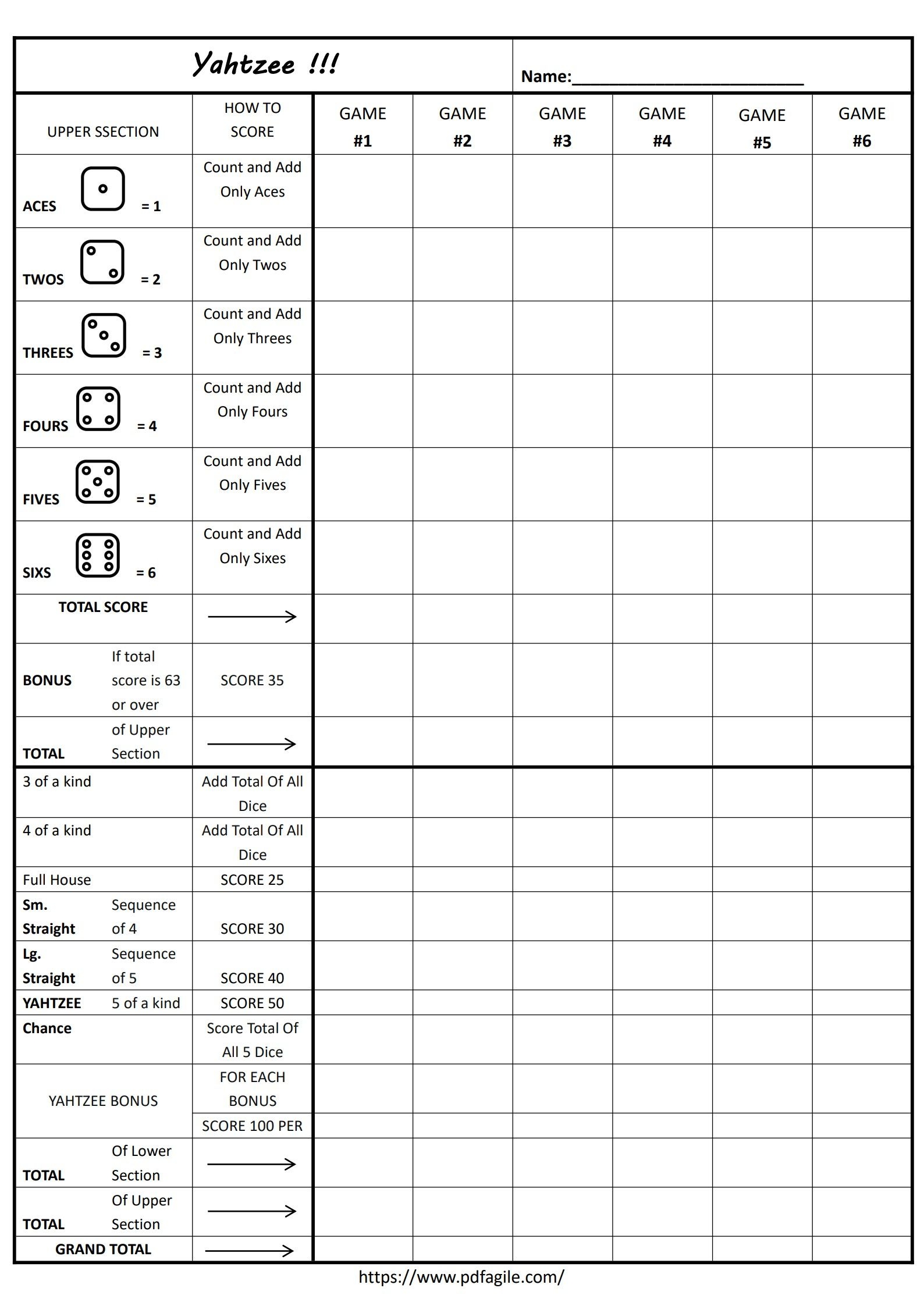 Yahtzee Dice Triple Yahtzee Score Sheets Yahtzee Score Card Yahtzee Score Pad Giant Yahtzee