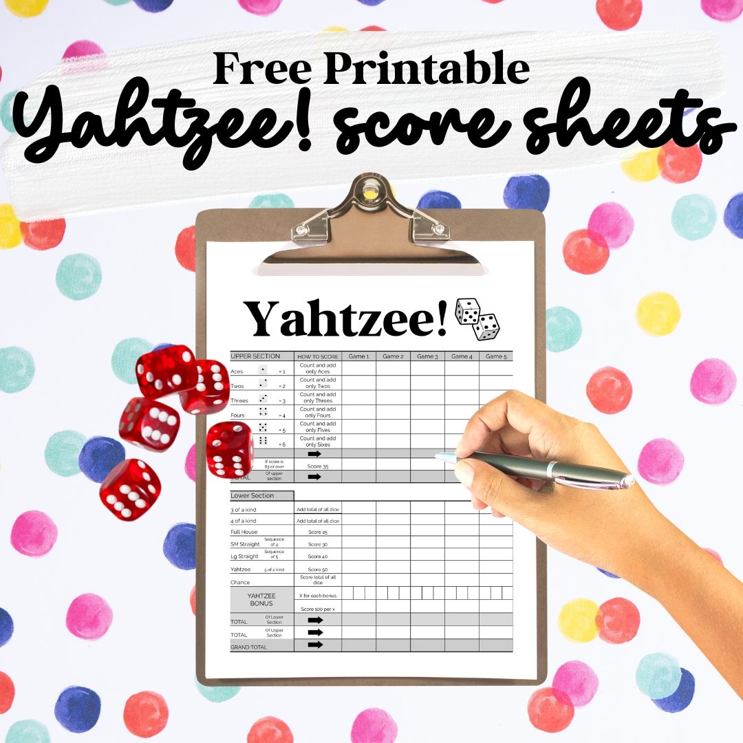Yahtzee Score Card Printable Brooklyn Berry Designs Yahtzee Score Card Printable Brooklyn Berry Designs