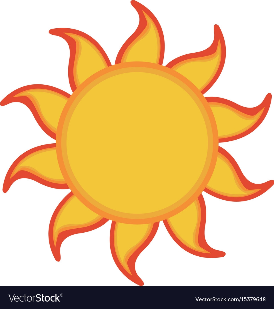 Yellow Sun Summer Icon Isolated On Background Vector Image