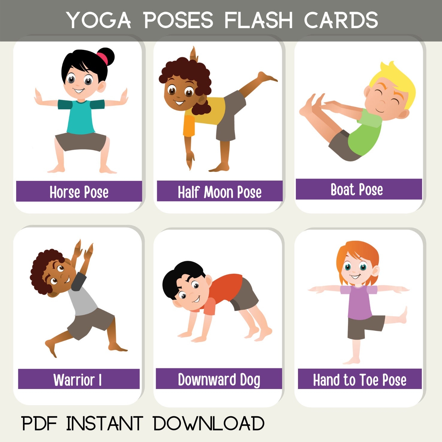 Yoga Poses Positions Flash Cards Children Preschool Educational Activity SEN KS1 KS2 Etsy
