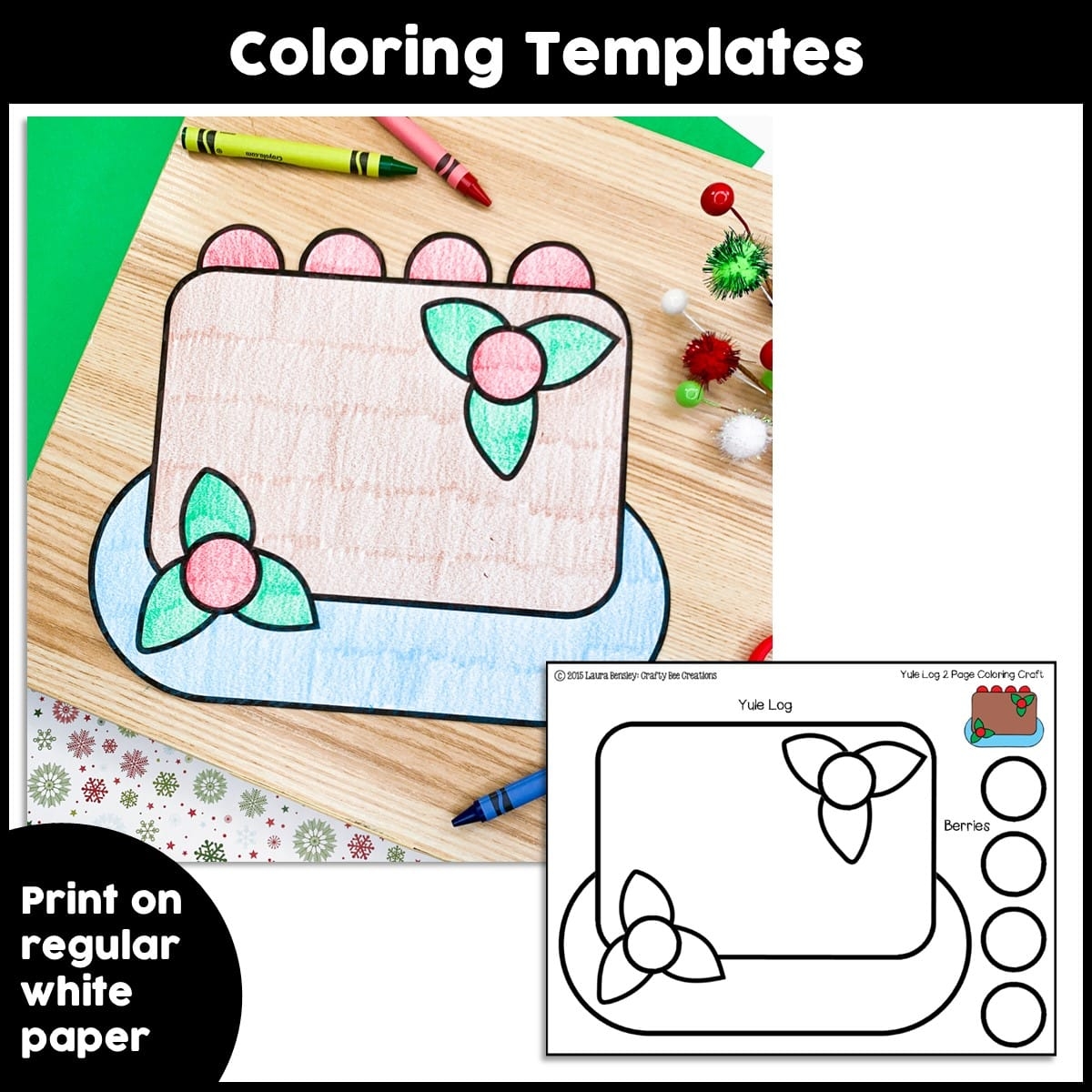 Yule Log Craft Activity Crafty Bee Creations Yule Log Craft Activity Crafty Bee Creations