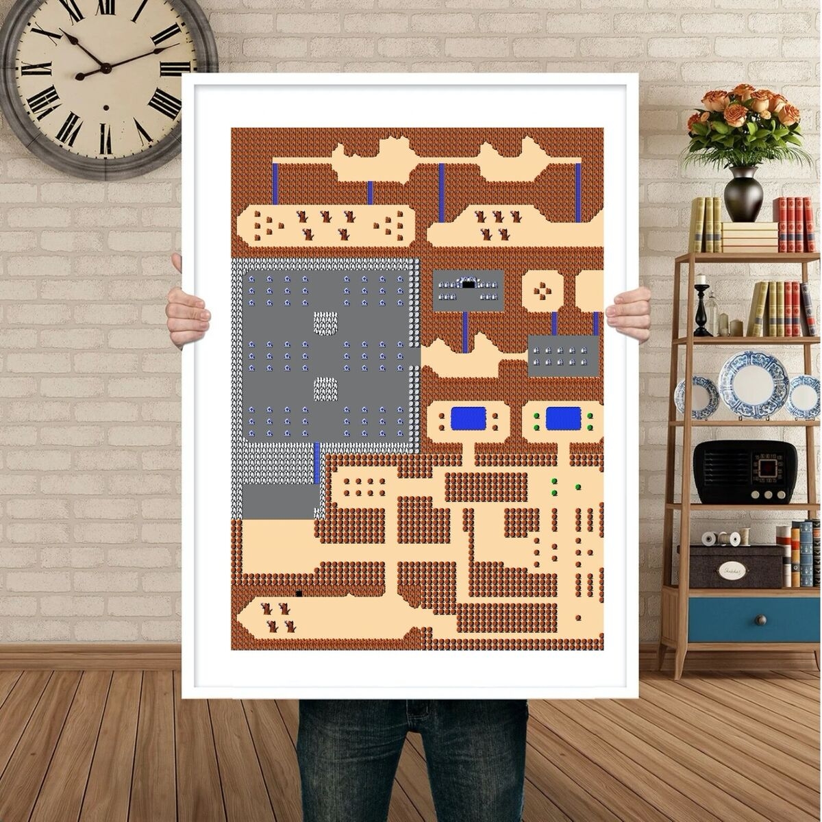 Zelda Map Poster Print 4 Piece Wall Art Legend Of Zelda Classic 