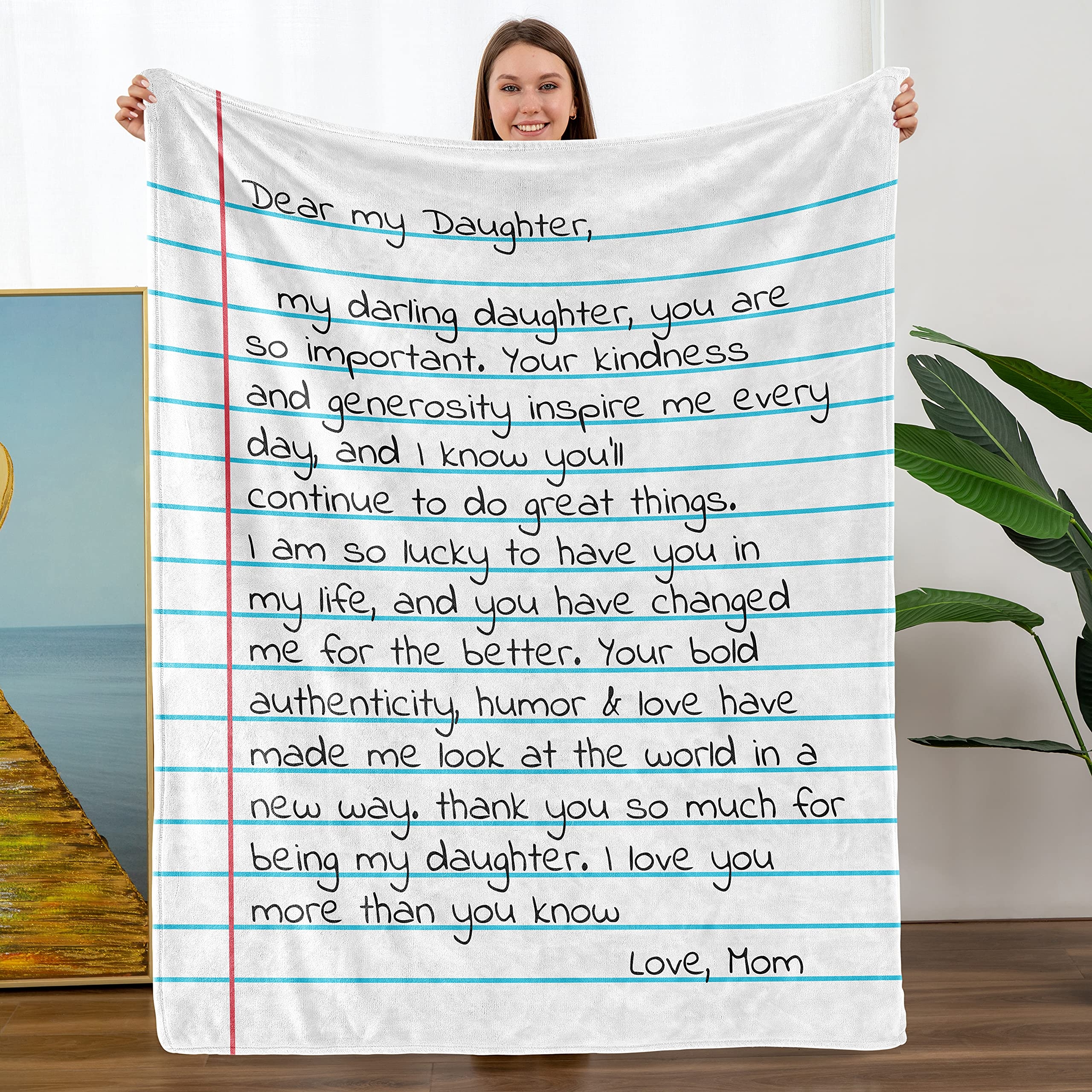 ZHSHWAT Daughter Gift From Mom Mothers Day Birthday Gifts For Daughter From Mom To My Daughter Blanket Gifts From Mom Letter Printed Blanket For Mother s Day Graduation Amazon ca Home