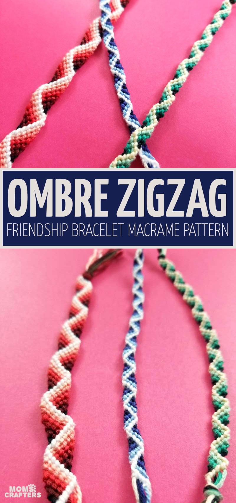 Zig Zag Friendship Bracelet Pattern With A 3D Effect Moms And Crafters